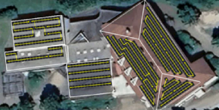 PV-Modulbelegung Mehrzweckhalle und Lehrschwimmbecken mit 192 kWp