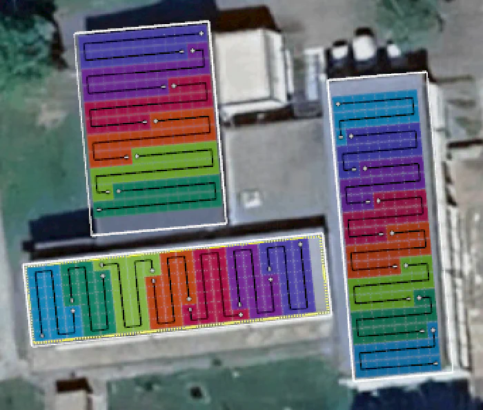 PV-Modulbelegung Schulkomplex Bösingen mit 178 kWp